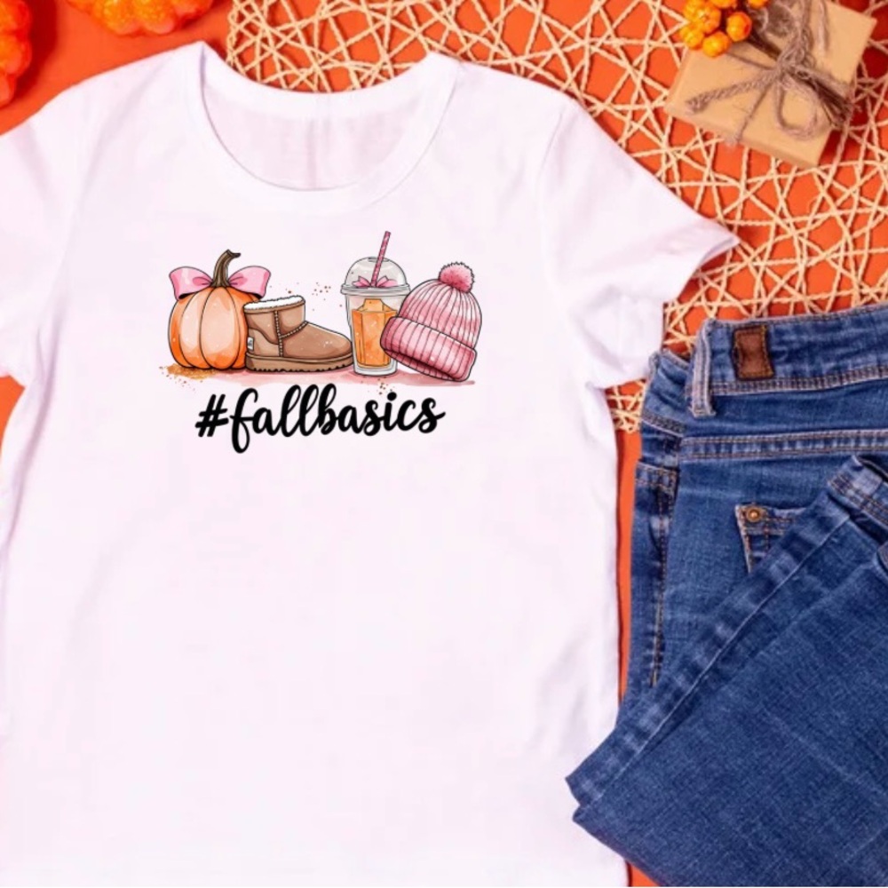 White Fall Basics Graphic Tee